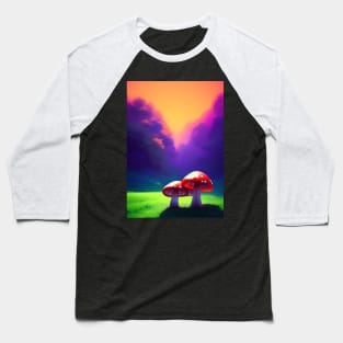 DREAMY COLORFUL MUSHROOMS Baseball T-Shirt